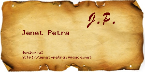 Jenet Petra névjegykártya